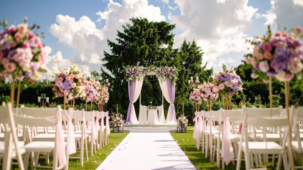 ceremonie arche fleur decoration theme mariage
